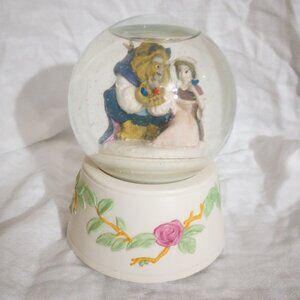 Vintage Schmid Disney's Beauty & the Beast Spinning Musical Snow Globe